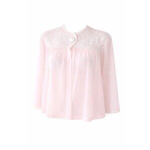 Vintage 50s 60s Vanity Fair Bed Jacket Small Pink Lace USA Glam Bridal Boudoir